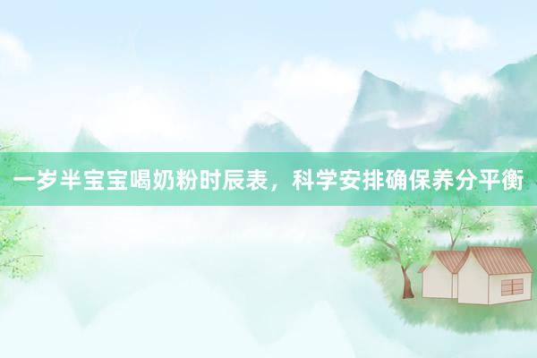 一岁半宝宝喝奶粉时辰表，科学安排确保养分平衡